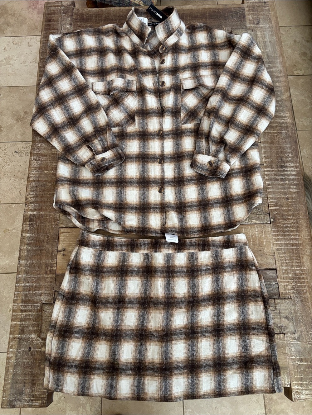 Fashio Nova Country Roads Skirt Set NWT